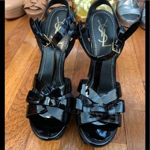Black YSL Tribute Sandals